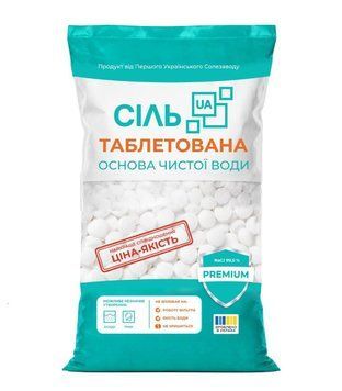 Сіль таблетована UA Premium 40 мішків по 25 кг/мішок, Україна Premium25x40 фото